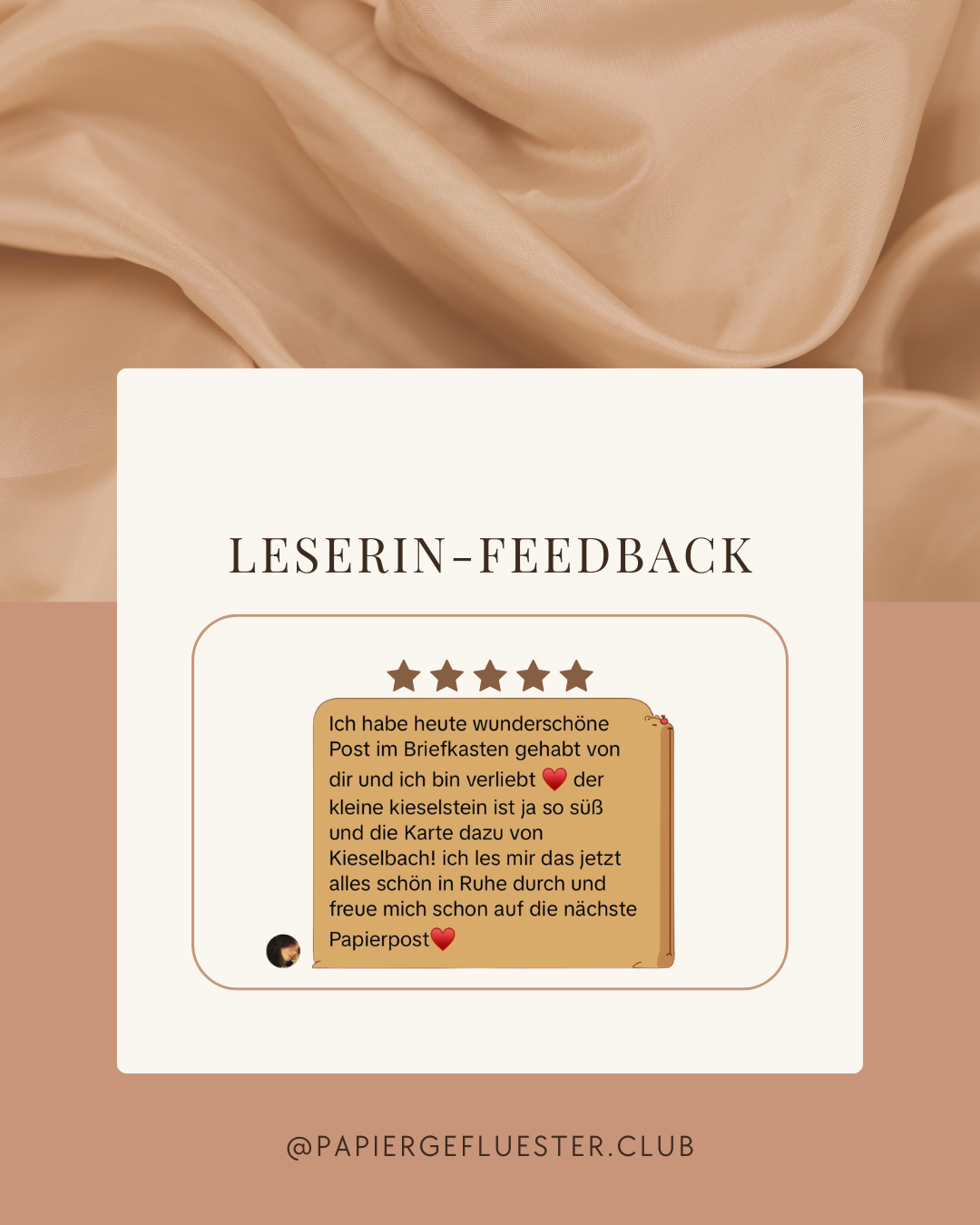 Feedback einer Abonnentin des Papiergeflüster Club